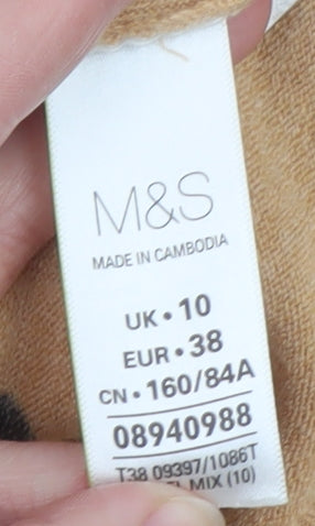 Womens UK Size 10 Marks and Spencer Beige Pullover Jumper