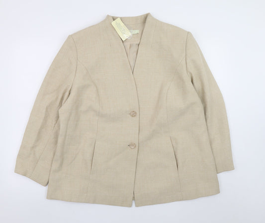 Womens UK Size 20 Classics Regular Beige Suit Jacket