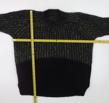 AllSaints Men's Black Wool Blend Chunky Knit Jumper Size S