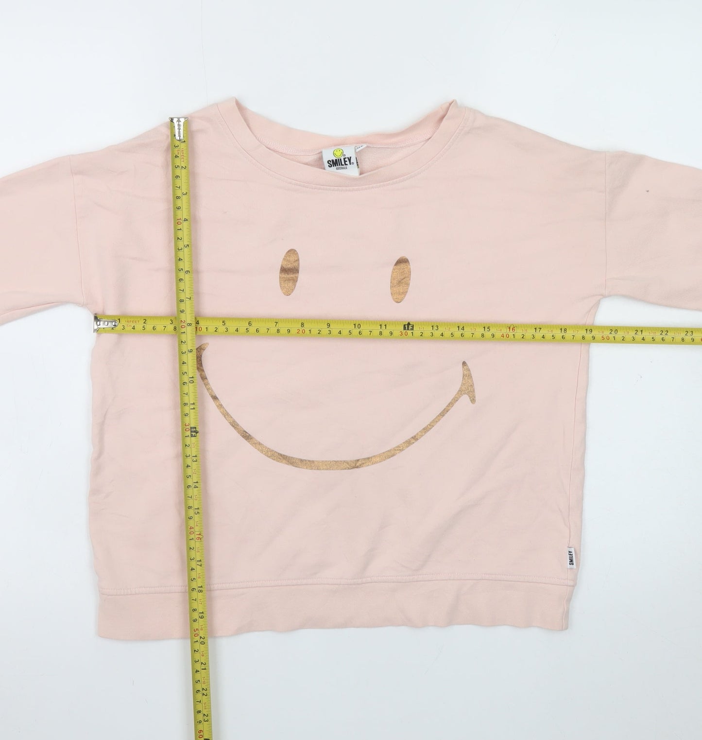 Teens UK Size 12 Smiley Originals Pink Pullover Sweatshirt