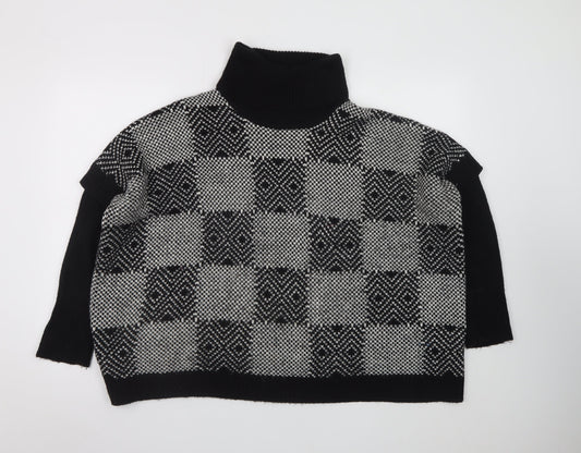 Womens UK Size M/L QED London Black Pullover Jumper