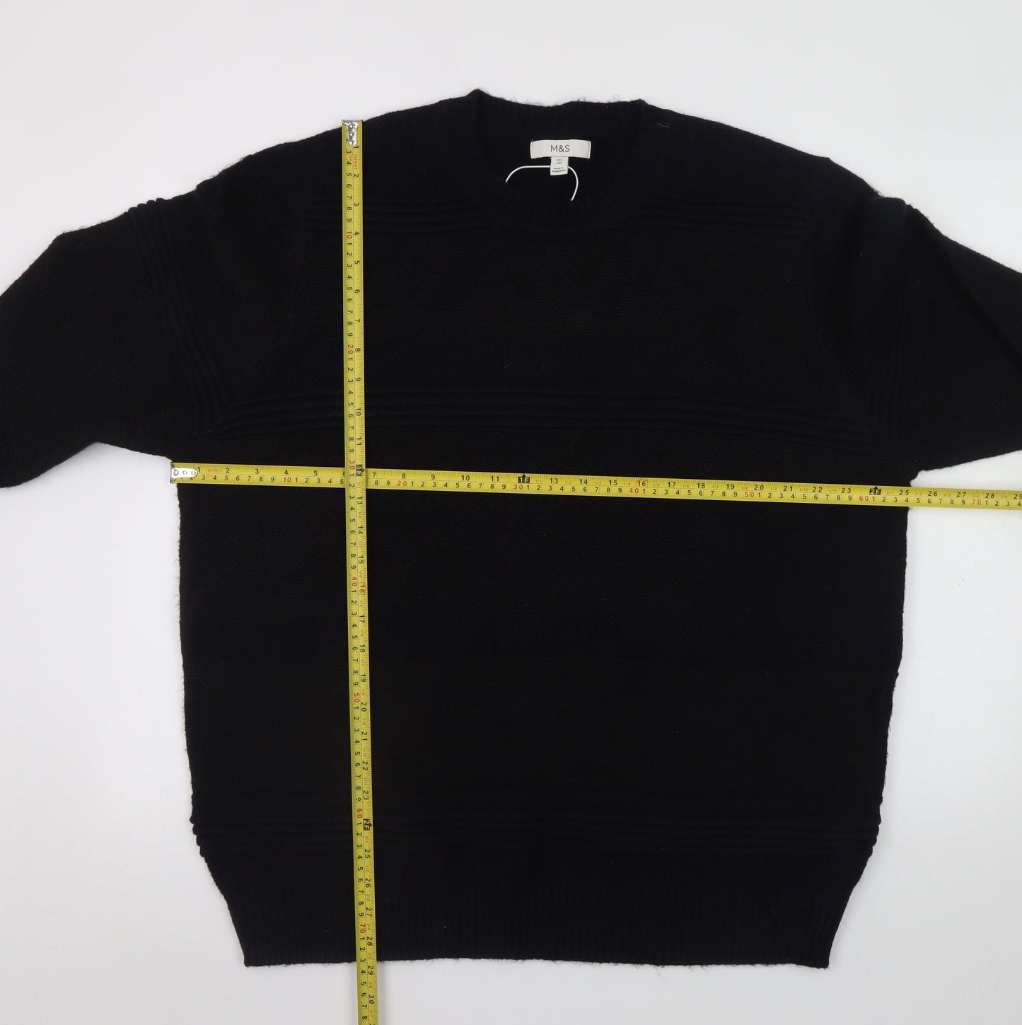 Mens UK Size 2XL Marks and Spencer Black Pullover Jumper
