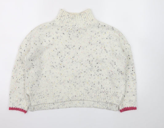 Mint Velvet Women Cream Speckled Roll Neck Jumper Size 8 Knit