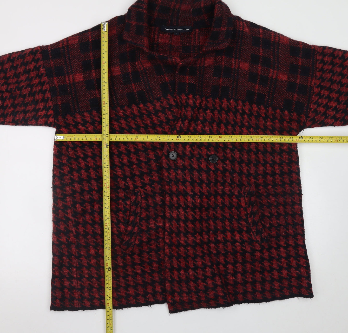 Womens UK Size L French Connection Red Overcoat