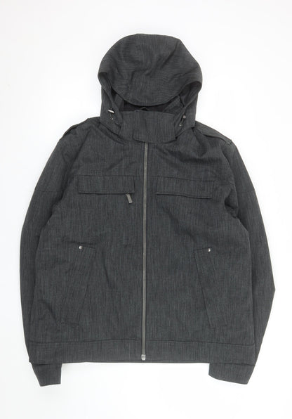 Decathlon Men’s Grey 2XL Hooded Parka Jacket Polyester Cotton Outdoor