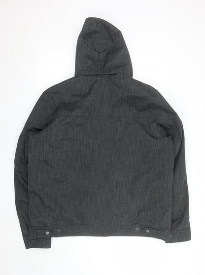 Decathlon Men’s Grey 2XL Hooded Parka Jacket Polyester Cotton Outdoor