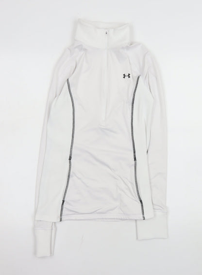 Womens UK Size XS Under armour White Pullover Sweatshirt