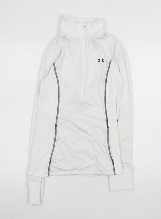 Womens UK Size XS Under armour White Pullover Sweatshirt