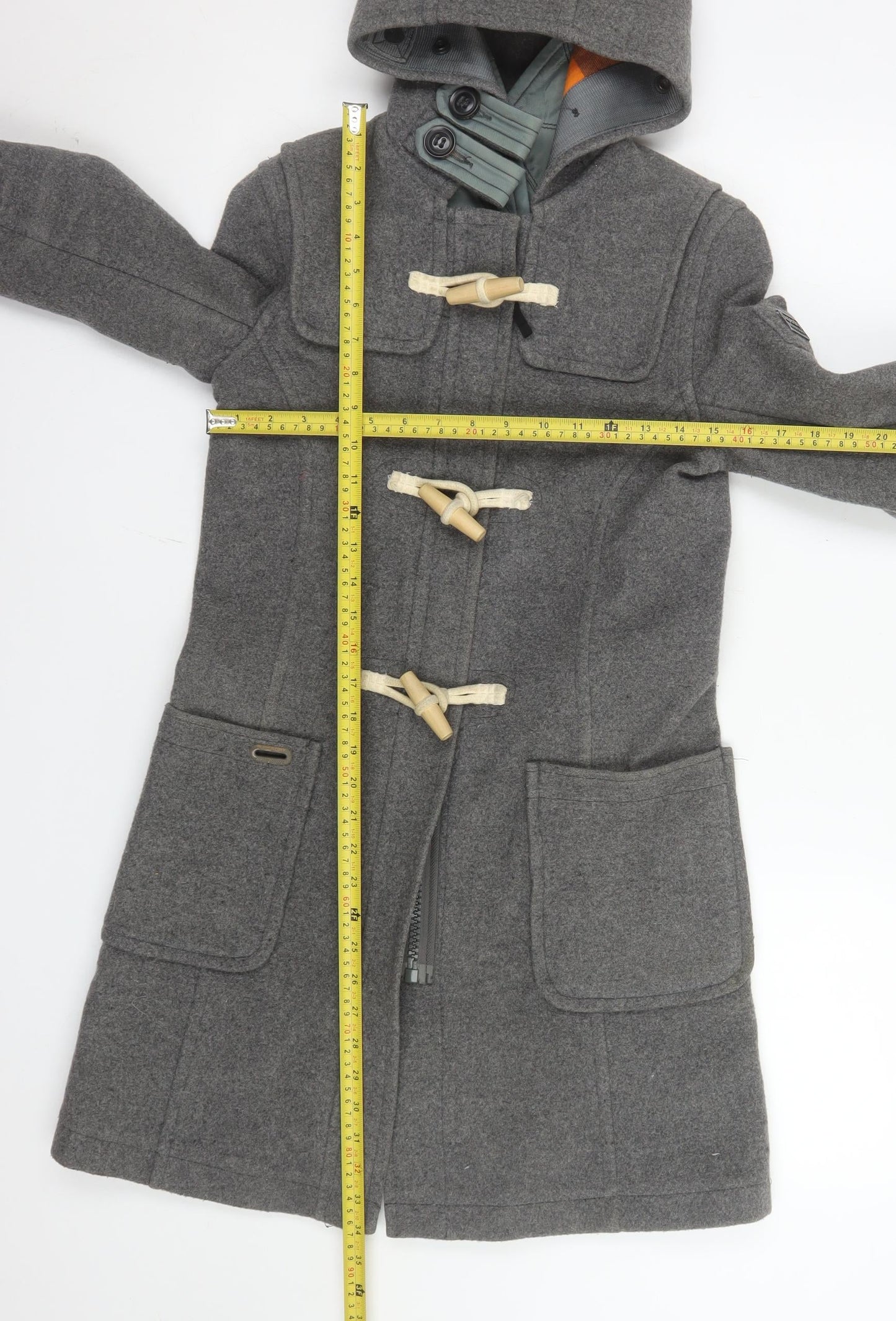 Mens UK Size XS Superdry Grey Duffle Coat