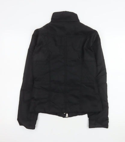 Hamnett Womens Black Quilted Biker Jacket Size 8