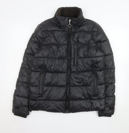 Mens UK Size XS River Island Black Puffer Jacket