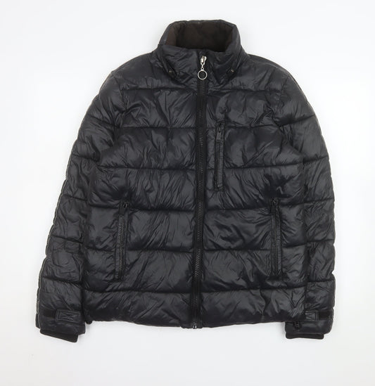 Mens UK Size XS River Island Black Puffer Jacket