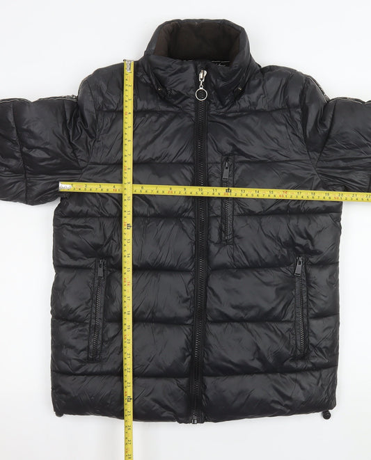 Mens UK Size XS River Island Black Puffer Jacket