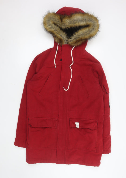 Mens UK Size XS NICCE London Red Parka Coat