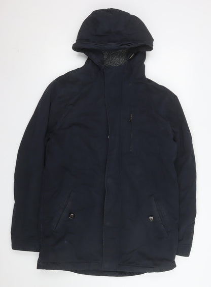 Mens UK Size M Criminal Blue Parka Coat