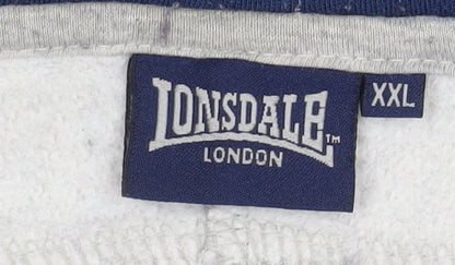 Lonsdale Men Grey 2XL Hooded Full Zip Basic Sports Jacket