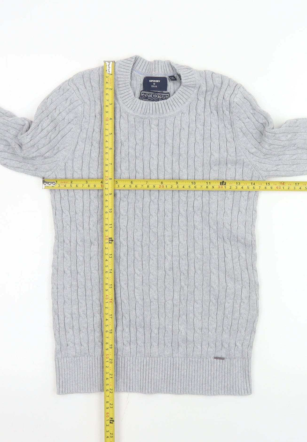 Mens UK Size M Superdry Grey Pullover Jumper
