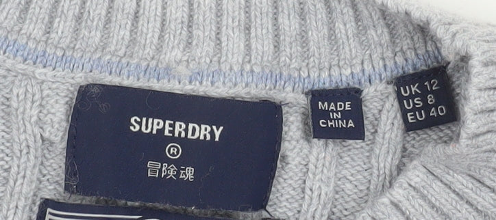 Mens UK Size M Superdry Grey Pullover Jumper