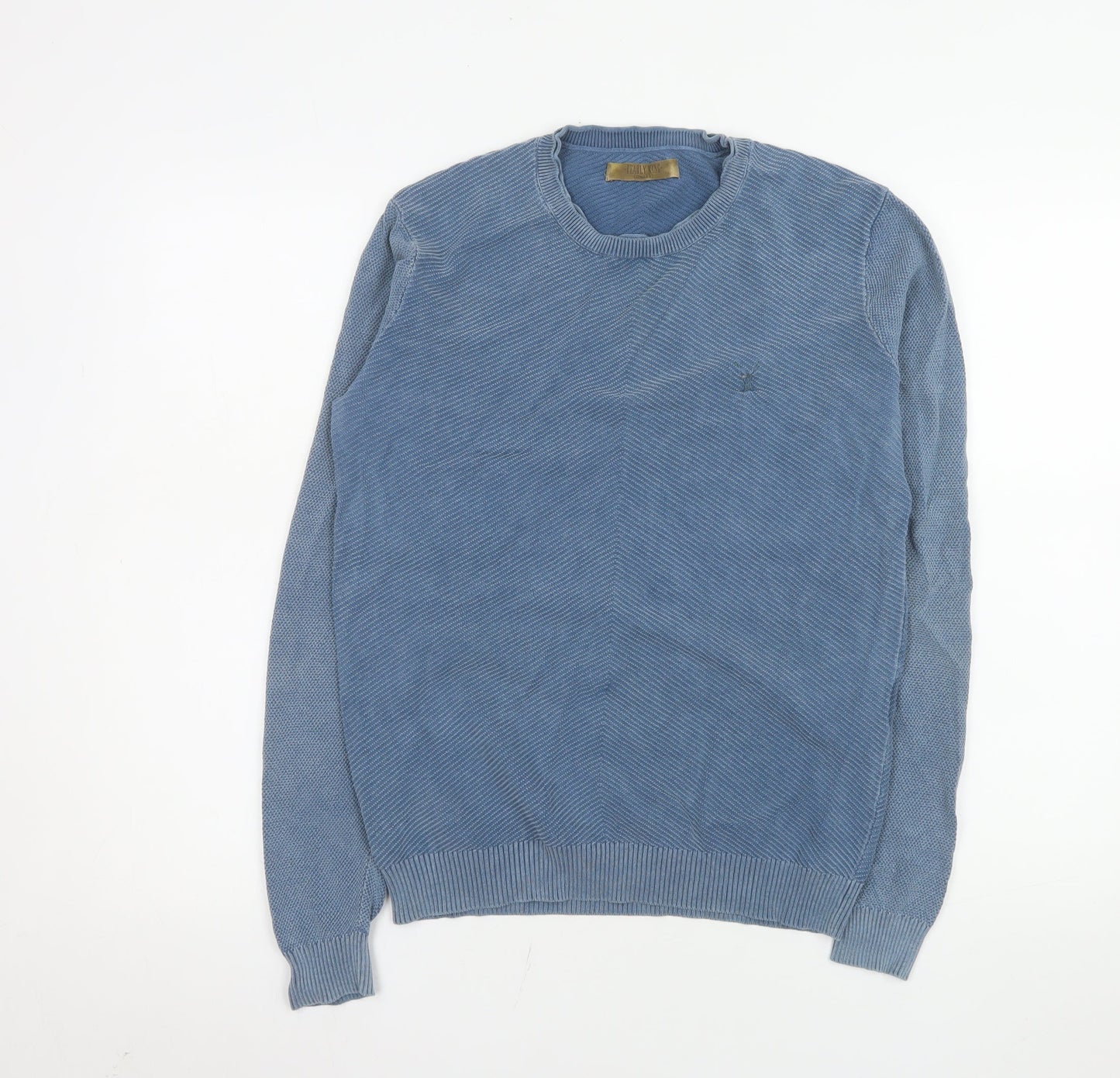 Mens UK Size S Pearly King Blue Pullover Jumper