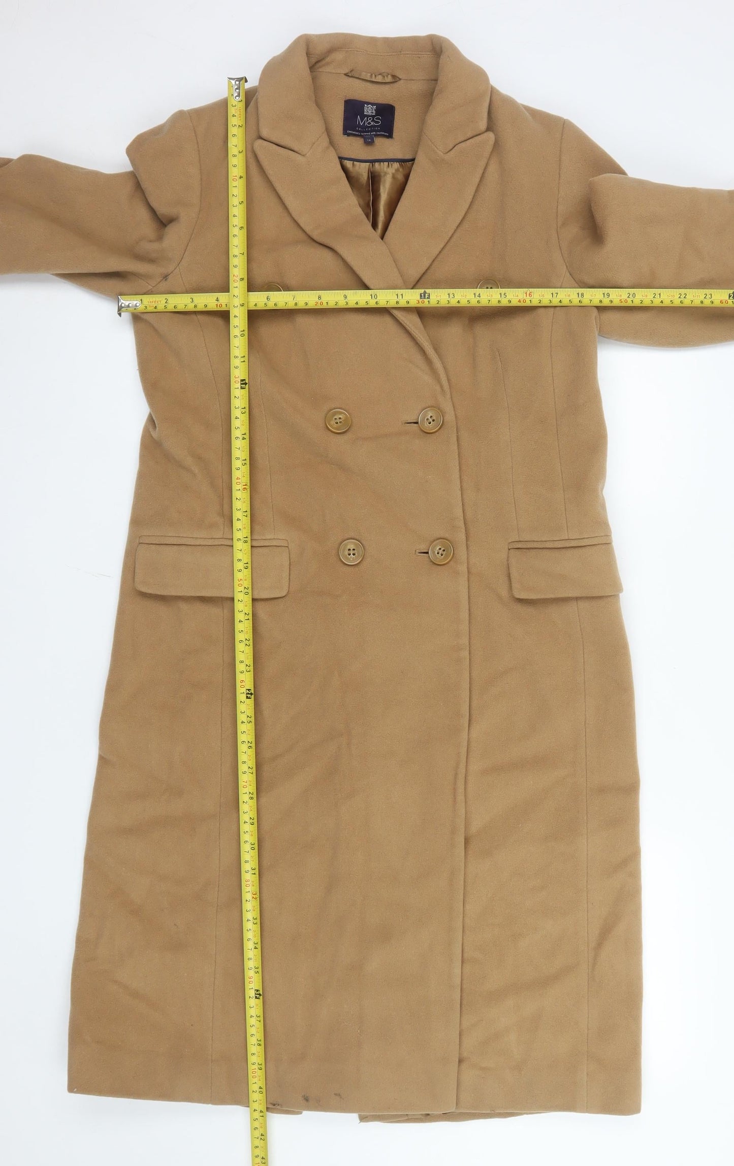 Womens UK Size 10 Marks and Spencer Beige Trench Coat