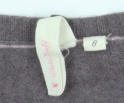 White Stuff Womens Brown Fair Isle Sleeveless Cardigan Size 8