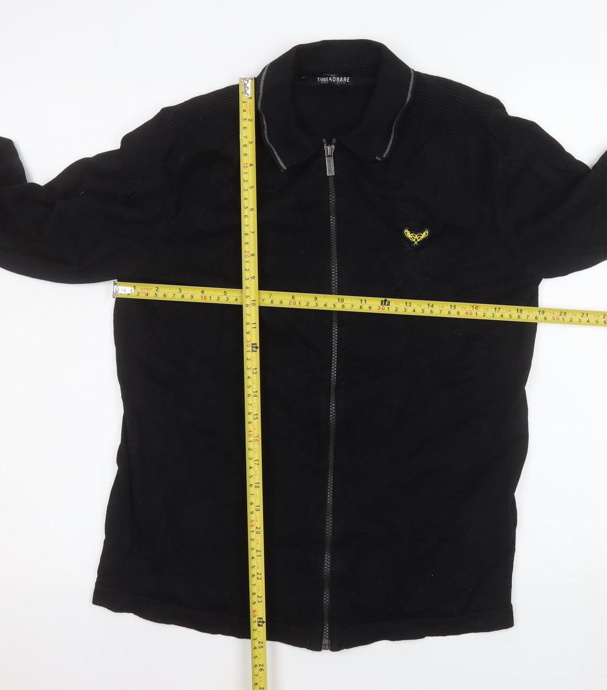 Mens UK Size M Threadbare Black Basic Jacket