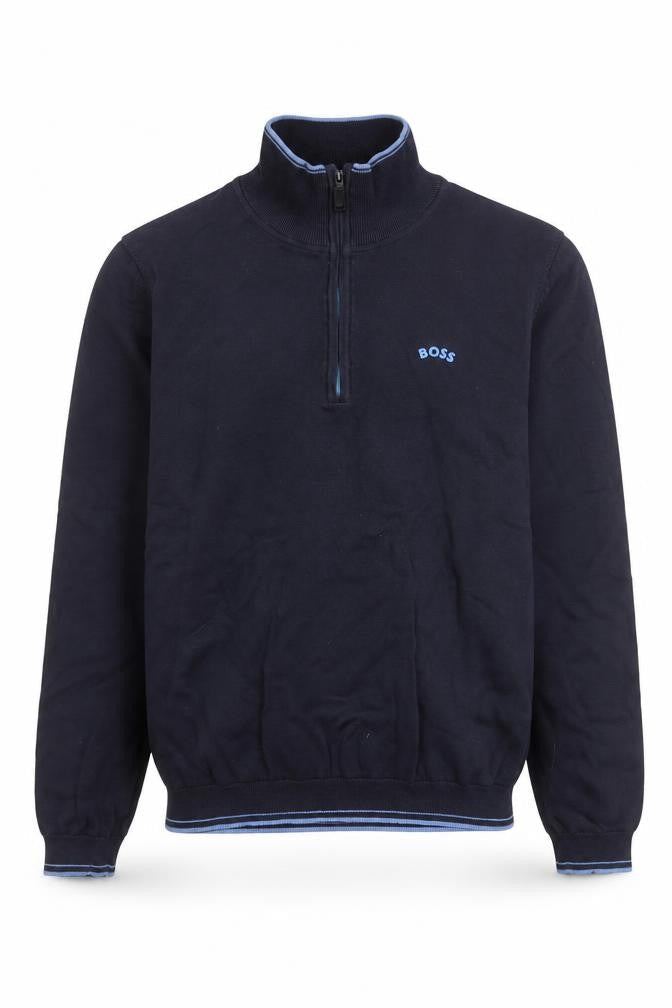 Mens UK Size S Boss Blue Henley Sweatshirt