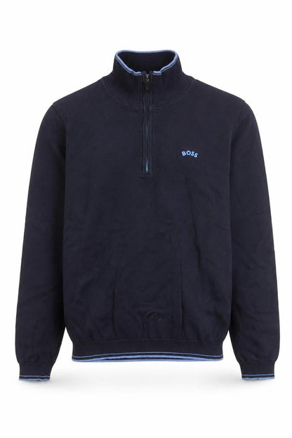 Mens UK Size S Boss Blue Henley Sweatshirt