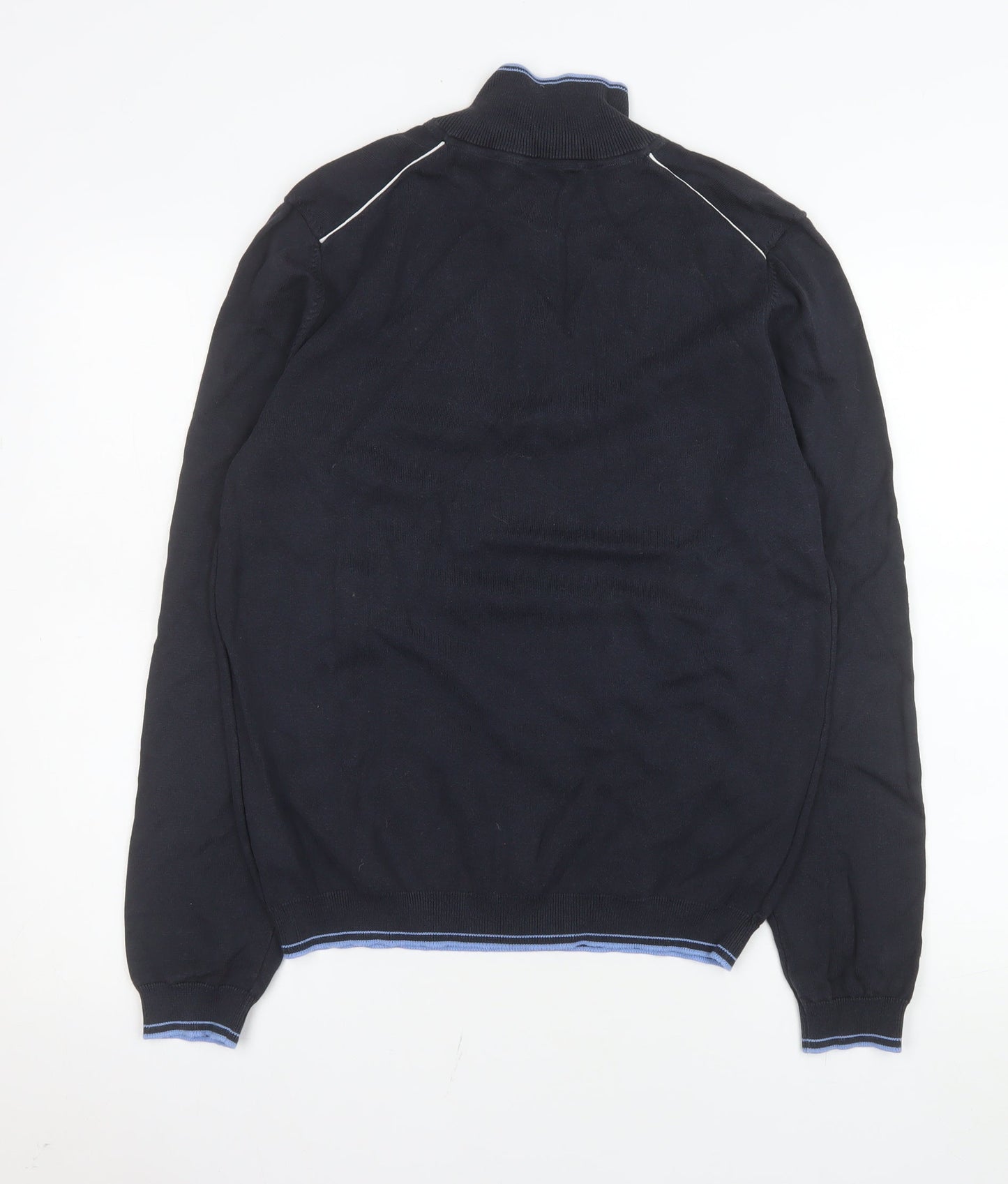 Mens UK Size S Boss Blue Henley Sweatshirt