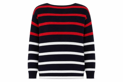 Marks and Spencer Women's Multicoloured Striped Cotton Jumper M