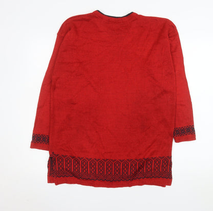 Mens UK Size L Keeno Red Pullover Jumper