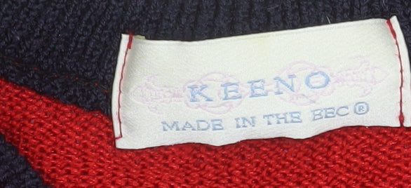 Mens UK Size L Keeno Red Pullover Jumper