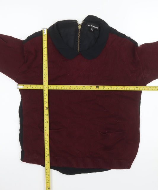 Womens UK Size 12 Warehouse Red Basic Blouse
