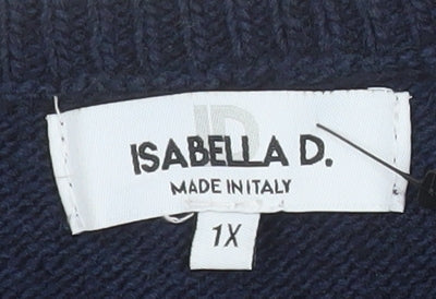 Womens UK Size 18 Plus Isabella D. Blue Pullover Jumper