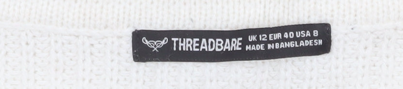 Womens UK Size 12 Threadbare Ivory Pullover Jumper