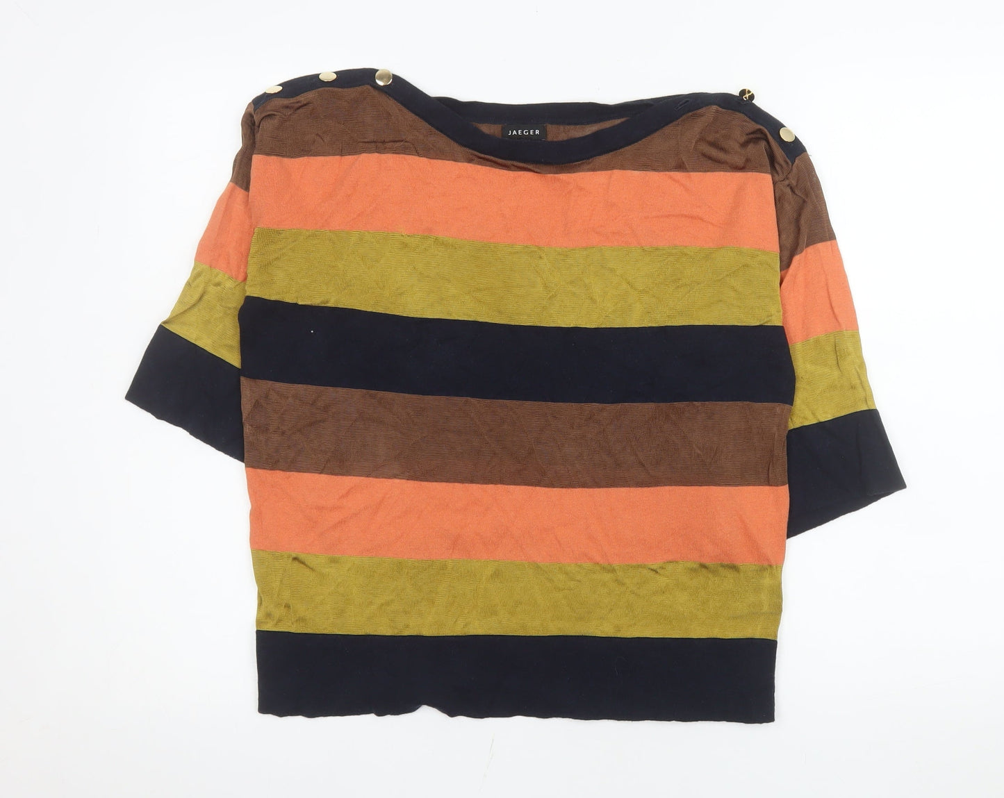 Womens UK Size S Jaeger Multicoloured Basic T-Shirt