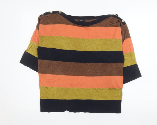 Womens UK Size S Jaeger Multicoloured Basic T-Shirt