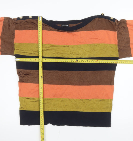 Womens UK Size S Jaeger Multicoloured Basic T-Shirt