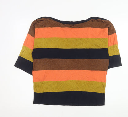 Womens UK Size S Jaeger Multicoloured Basic T-Shirt