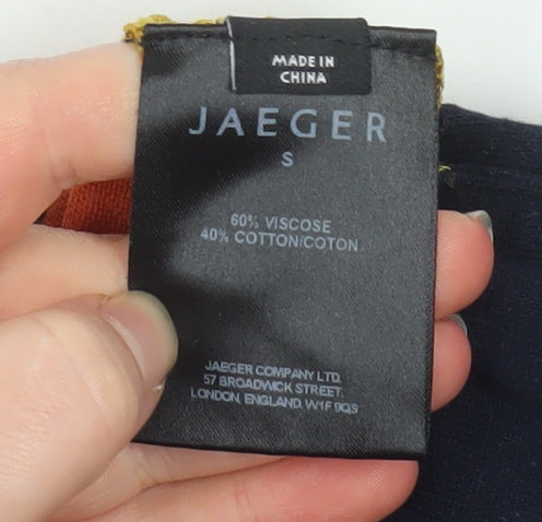 Womens UK Size S Jaeger Multicoloured Basic T-Shirt