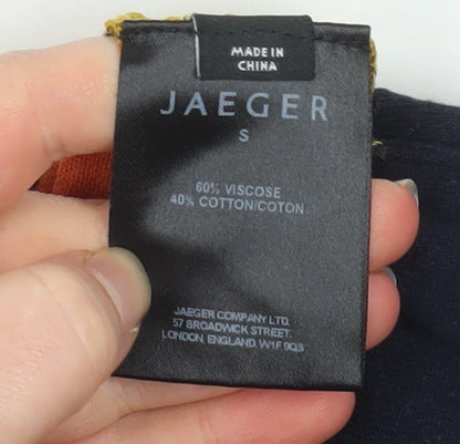 Womens UK Size S Jaeger Multicoloured Basic T-Shirt