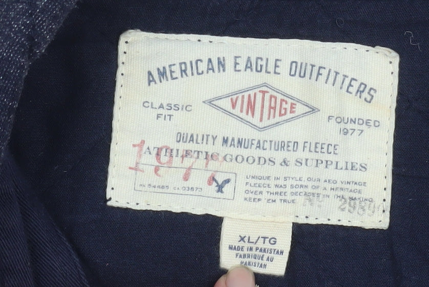 Mens UK Size XL American Eagle Outfitters Blue Quilted Coat
