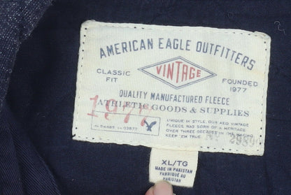 Mens UK Size XL American Eagle Outfitters Blue Quilted Coat