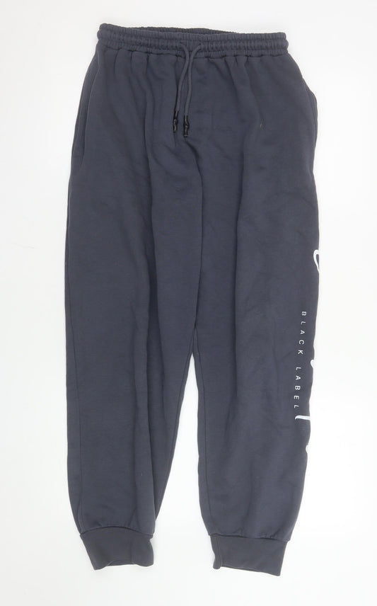 Mens UK Size L Crosshatch Regular Fit Jogger Blue Trousers