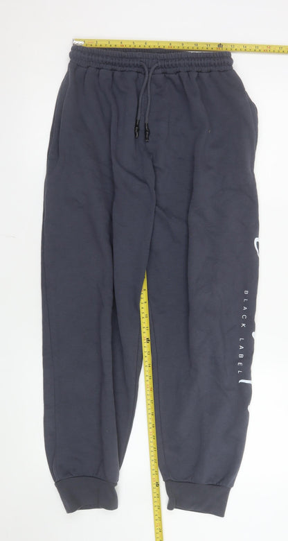 Mens UK Size L Crosshatch Regular Fit Jogger Blue Trousers