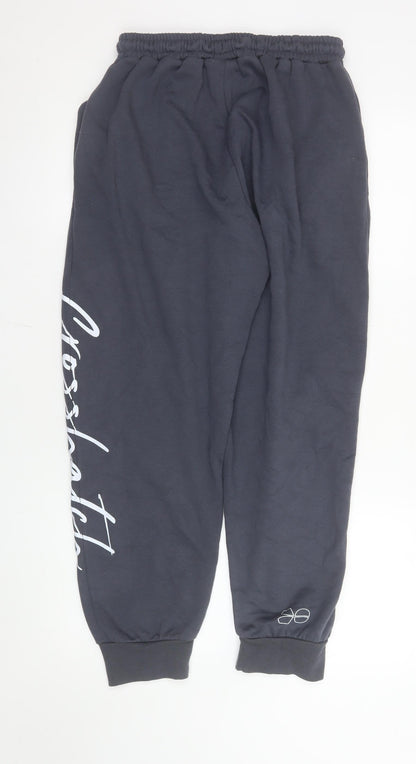 Mens UK Size L Crosshatch Regular Fit Jogger Blue Trousers