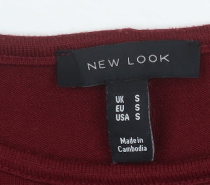 New Look Women's Red Long Sleeve Basic Jersey T-Shirt Size S