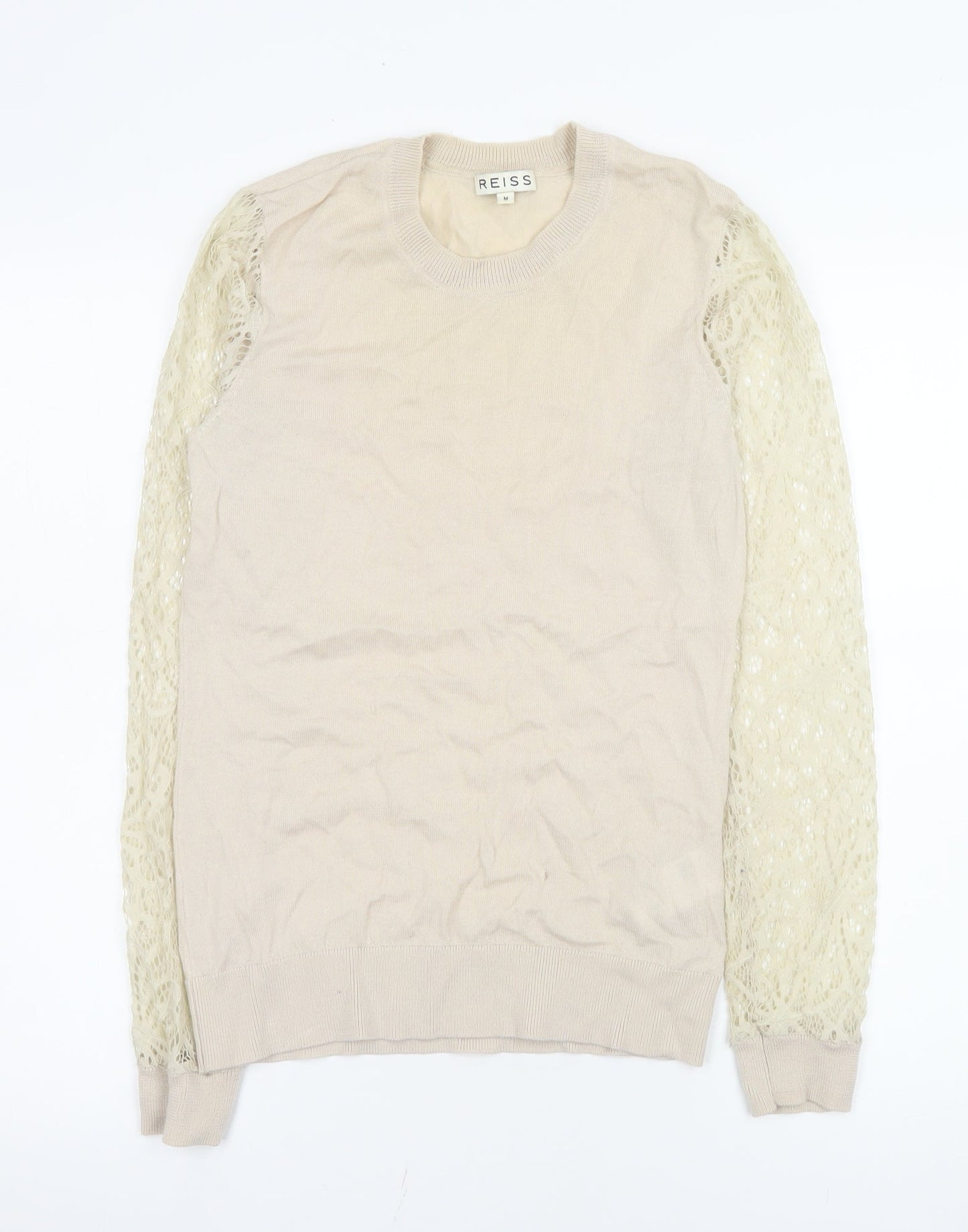 Womens UK Size M Reiss Beige Basic Blouse