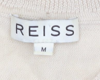 Womens UK Size M Reiss Beige Basic Blouse