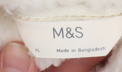 Womens UK Size XL Marks and Spencer Ivory Pullover Sweatshirt